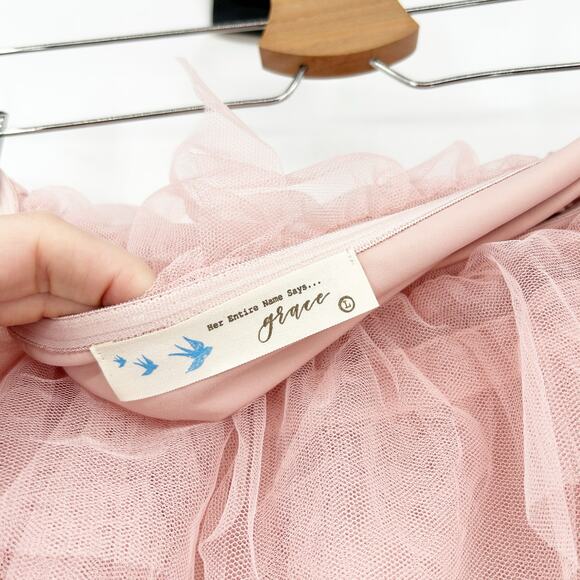 Her Entire Name Says Grace Balletcore Ballerina Tulle‎ Off Shoulder Bodysuit L - Picture 3 of 5